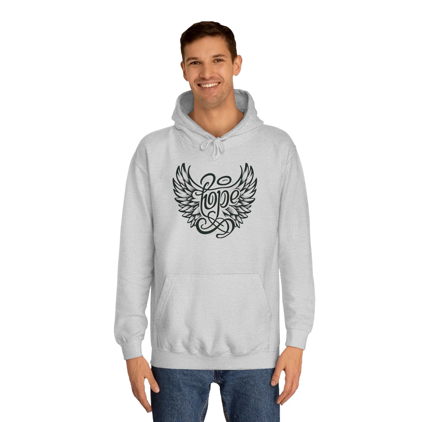 Hope Inside Angel Wings Unisex College Hoodie