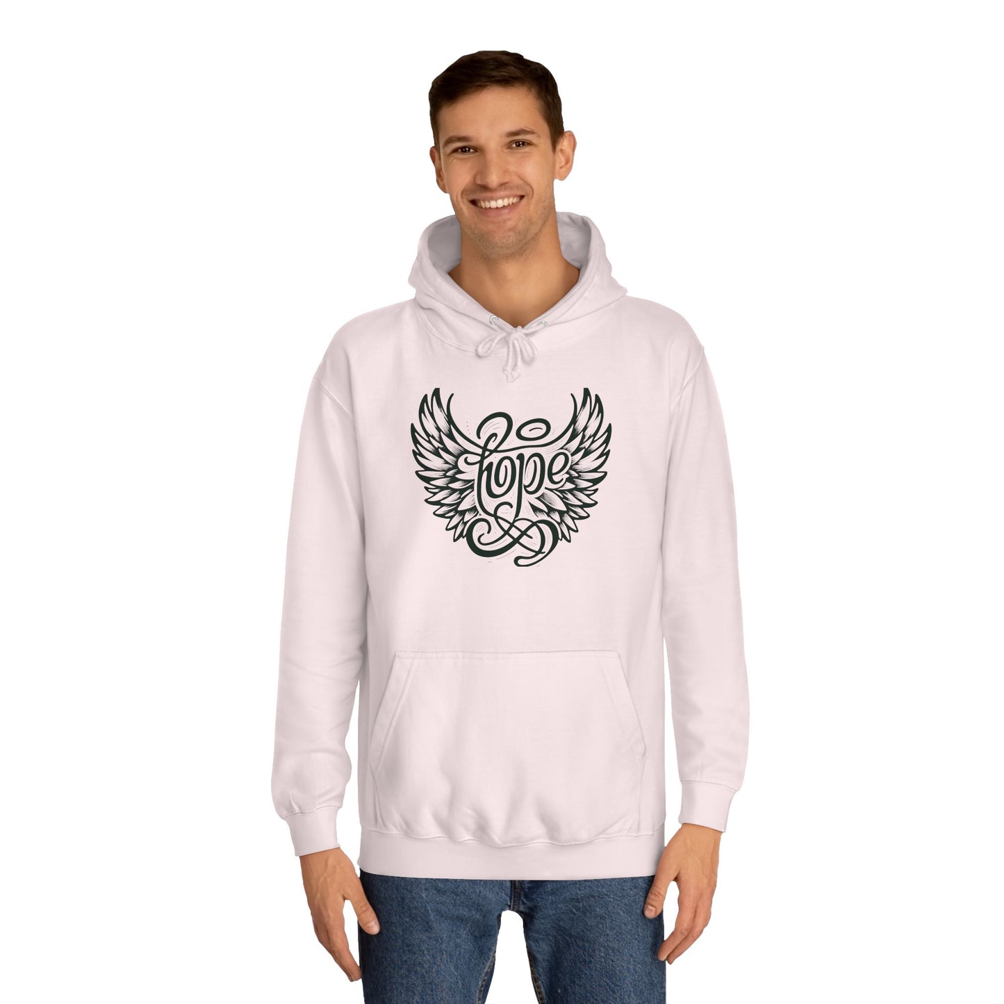 Hope Inside Angel Wings Unisex College Hoodie