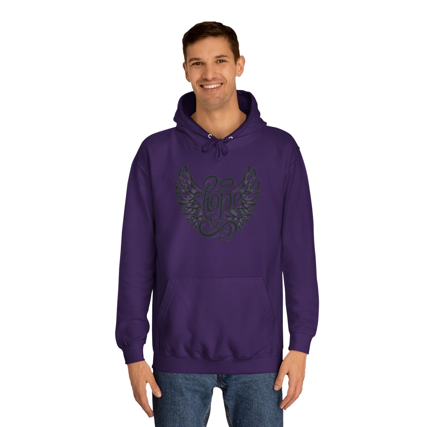 Hope Inside Angel Wings Unisex College Hoodie