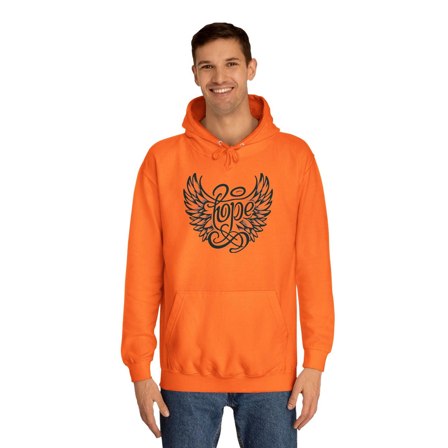 Hope Inside Angel Wings Unisex College Hoodie