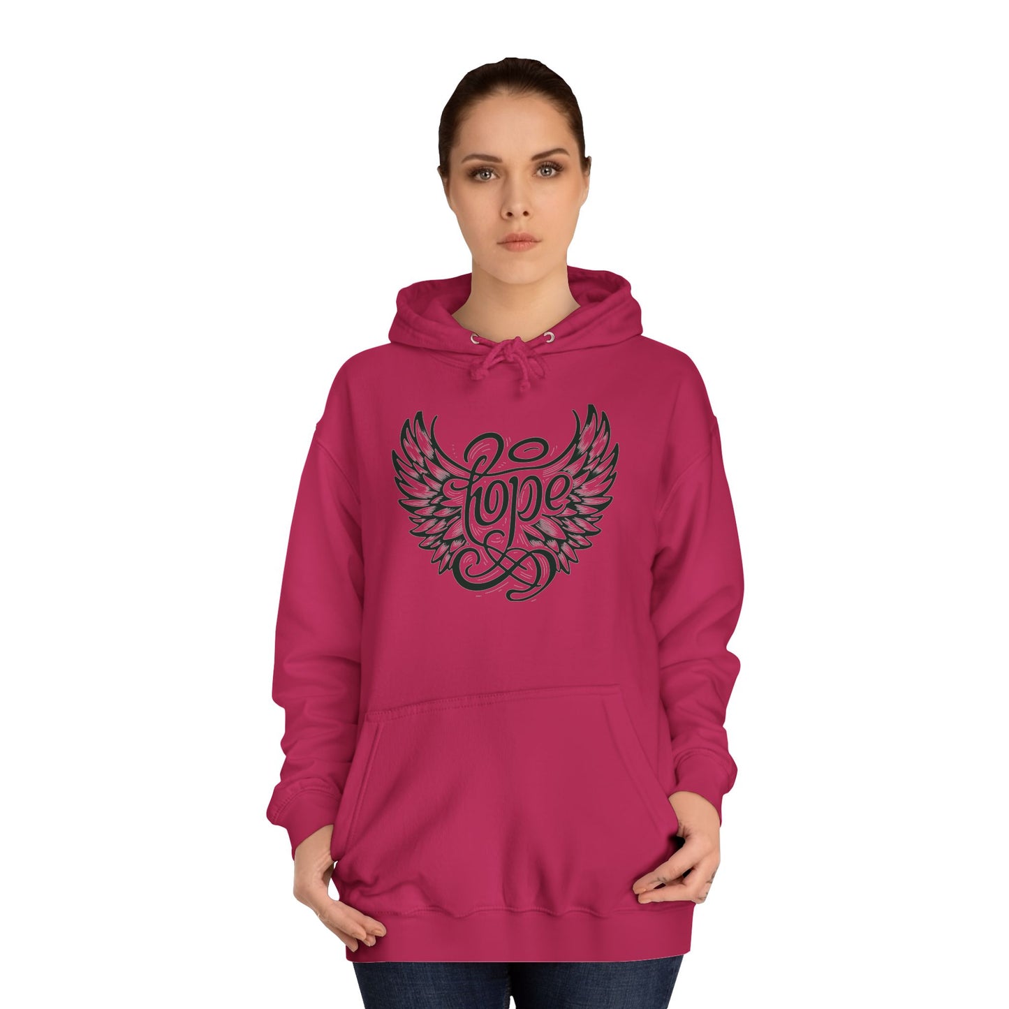 Hope Inside Angel Wings Unisex College Hoodie