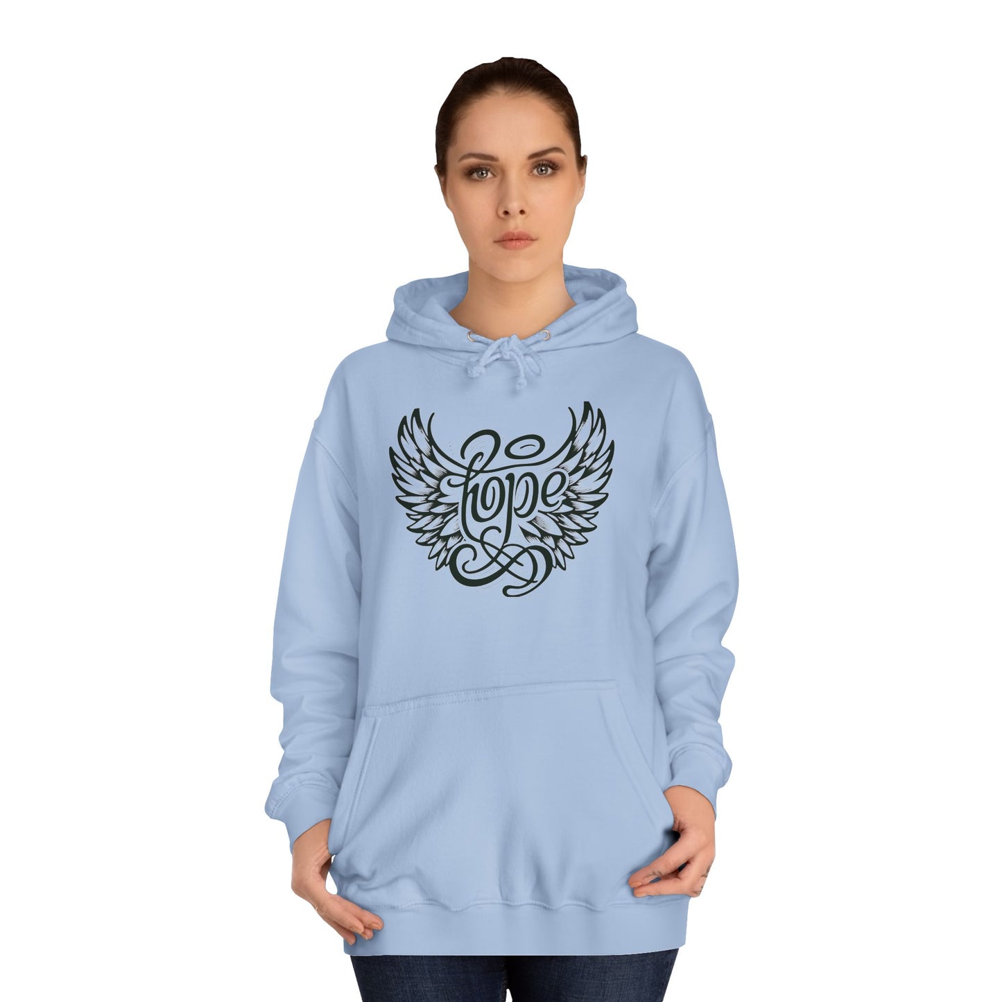 Hope Inside Angel Wings Unisex College Hoodie