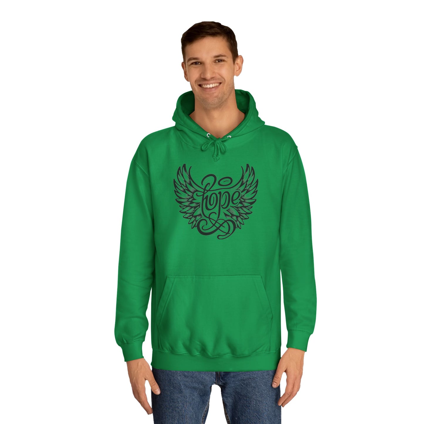 Hope Inside Angel Wings Unisex College Hoodie