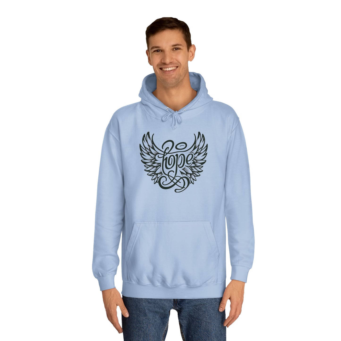 Hope Inside Angel Wings Unisex College Hoodie