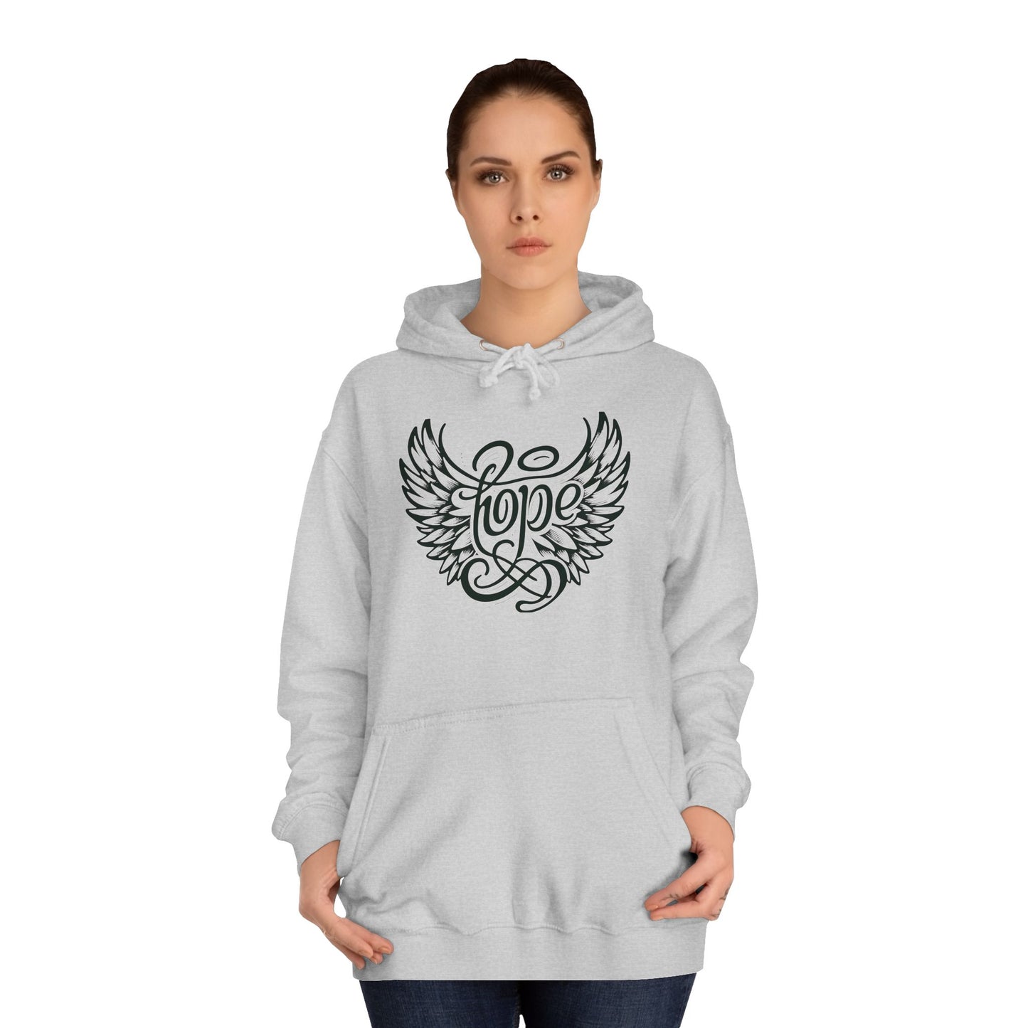 Hope Inside Angel Wings Unisex College Hoodie