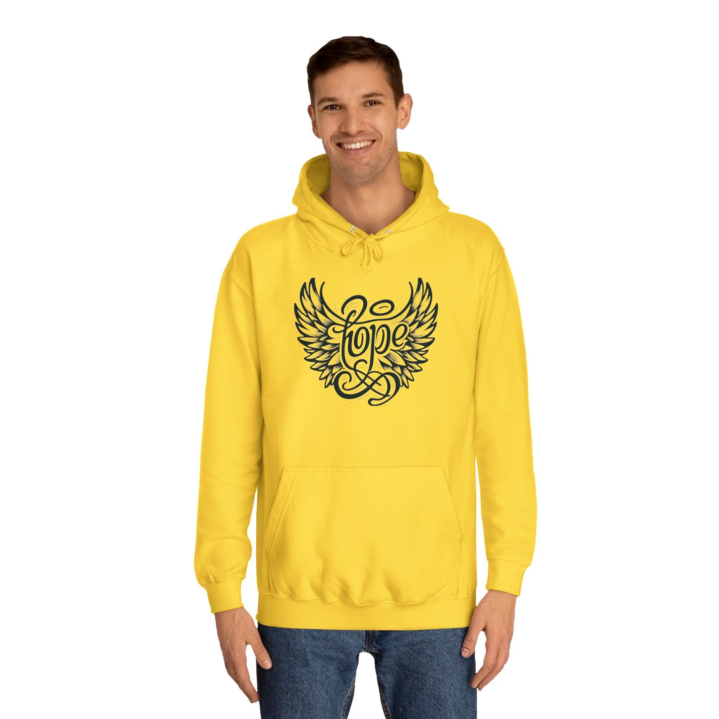 Hope Inside Angel Wings Unisex College Hoodie