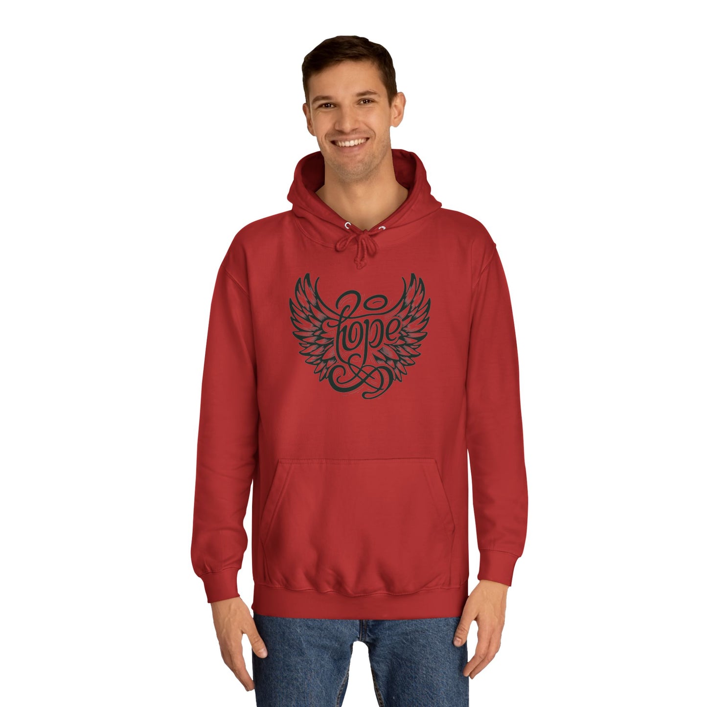 Hope Inside Angel Wings Unisex College Hoodie