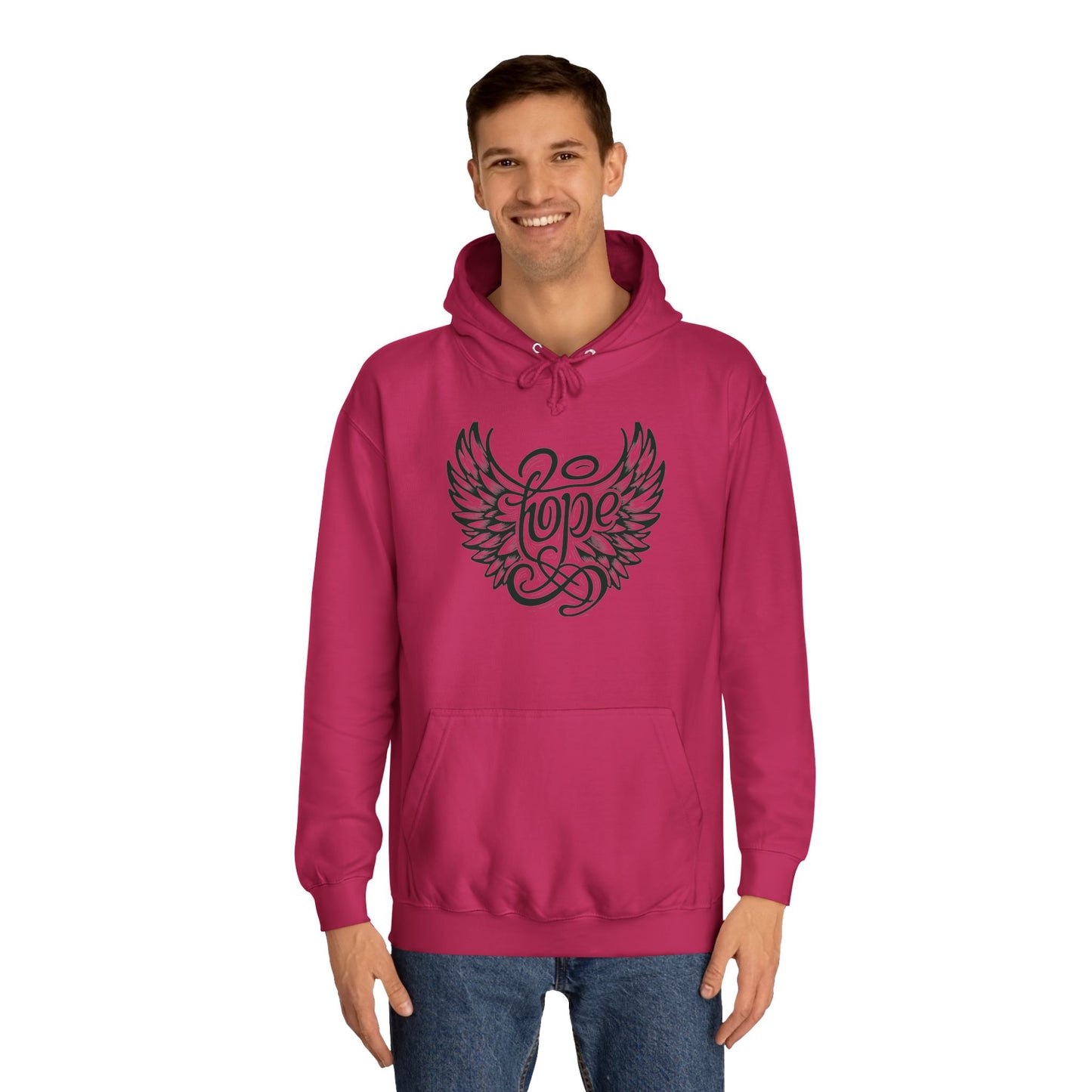 Hope Inside Angel Wings Unisex College Hoodie