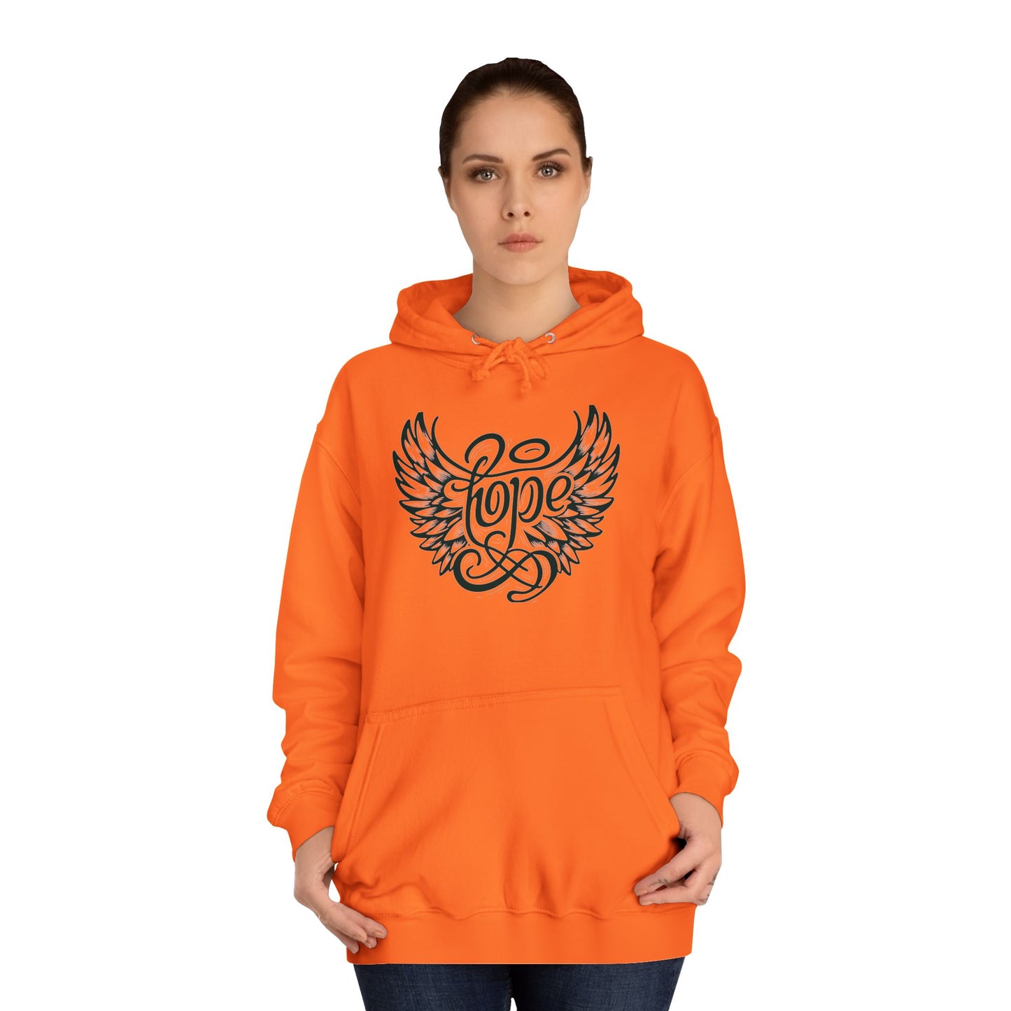 Hope Inside Angel Wings Unisex College Hoodie