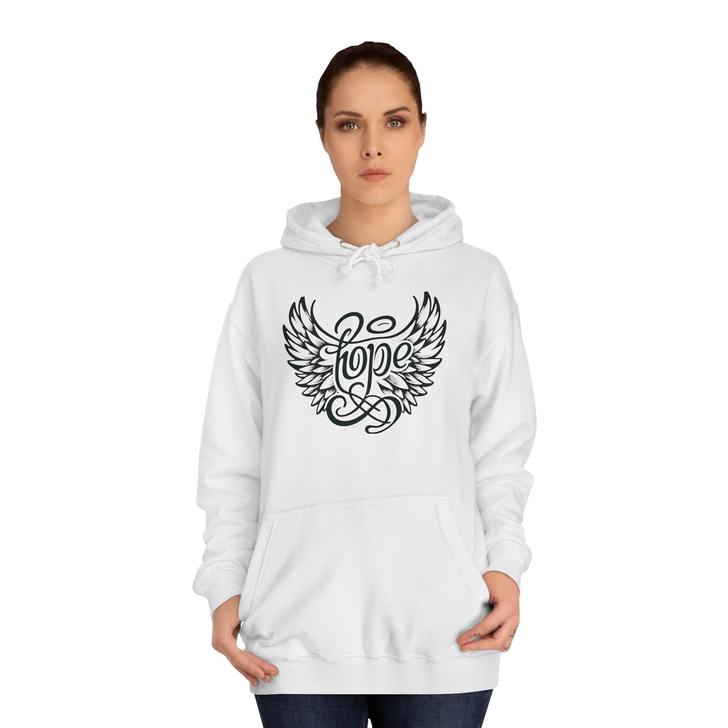 Hope Inside Angel Wings Unisex College Hoodie