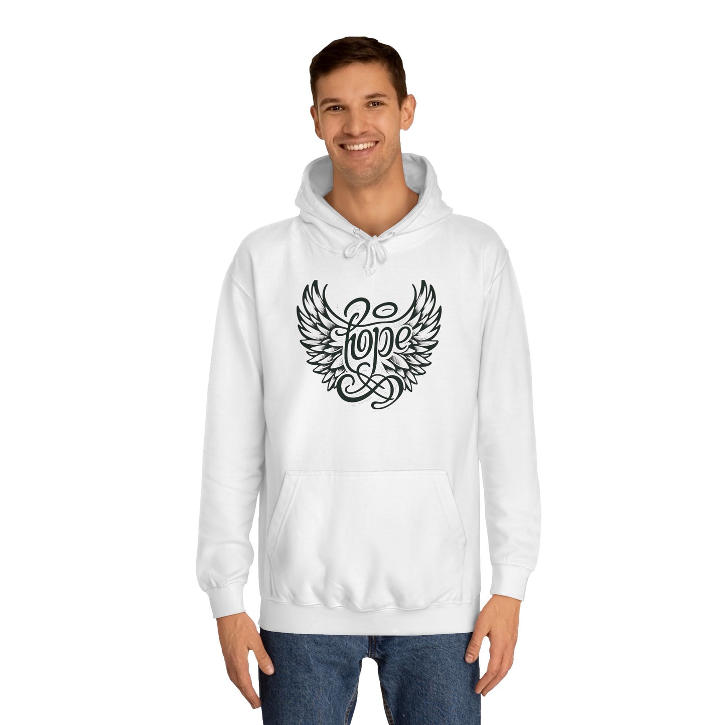 Hope Inside Angel Wings Unisex College Hoodie